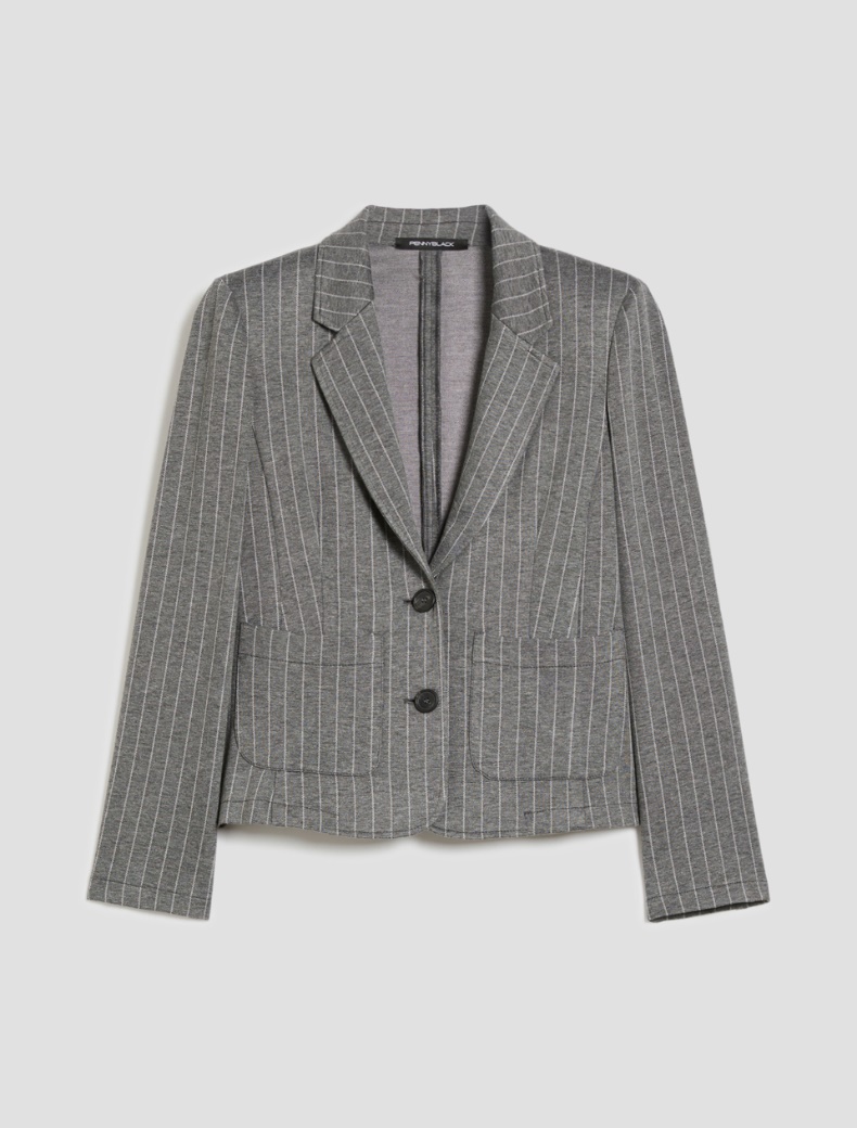 Slim-fit pinstripe jersey blazer - GREY - pennyblack