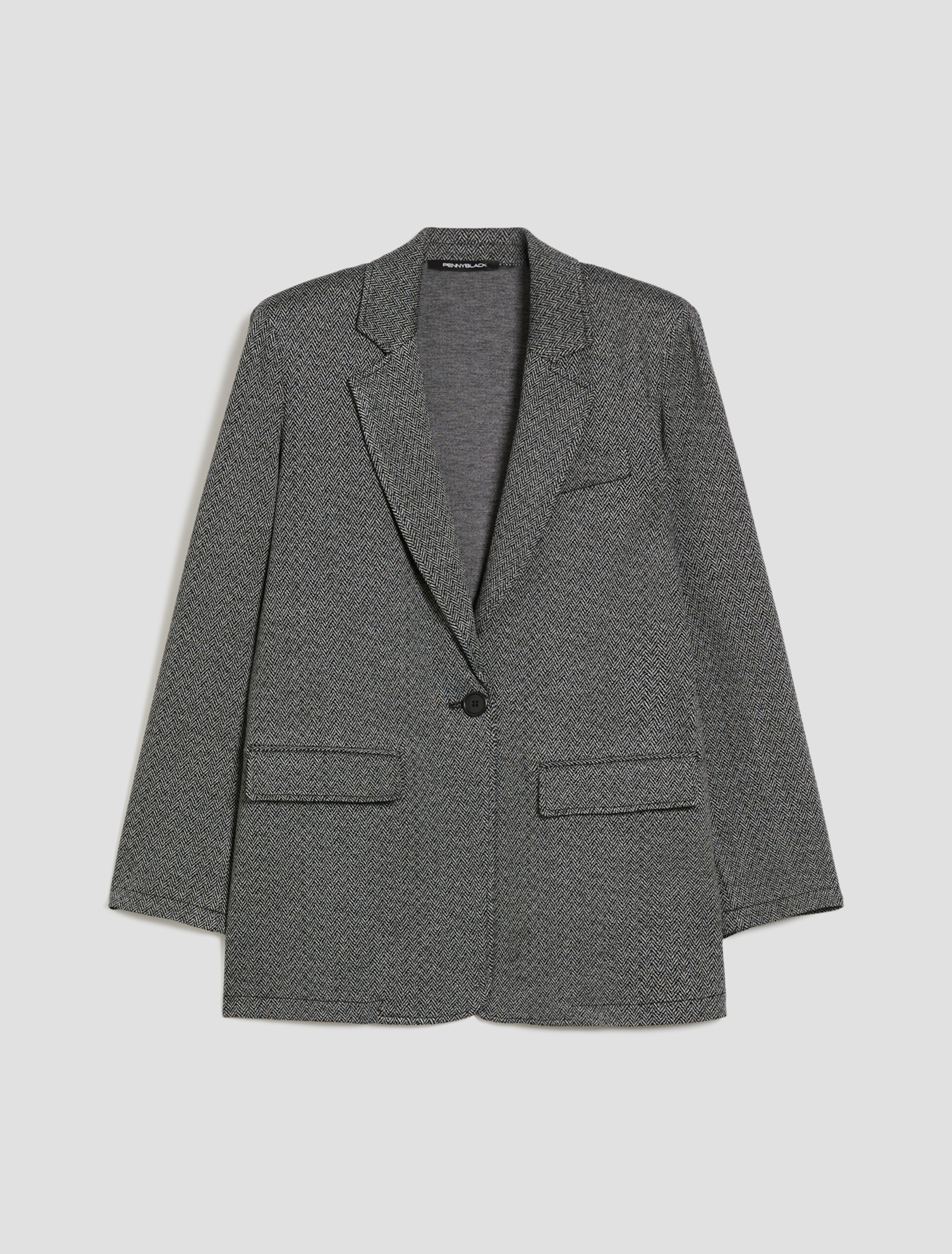 Blazer in jersey chevron - NERO - pennyblack