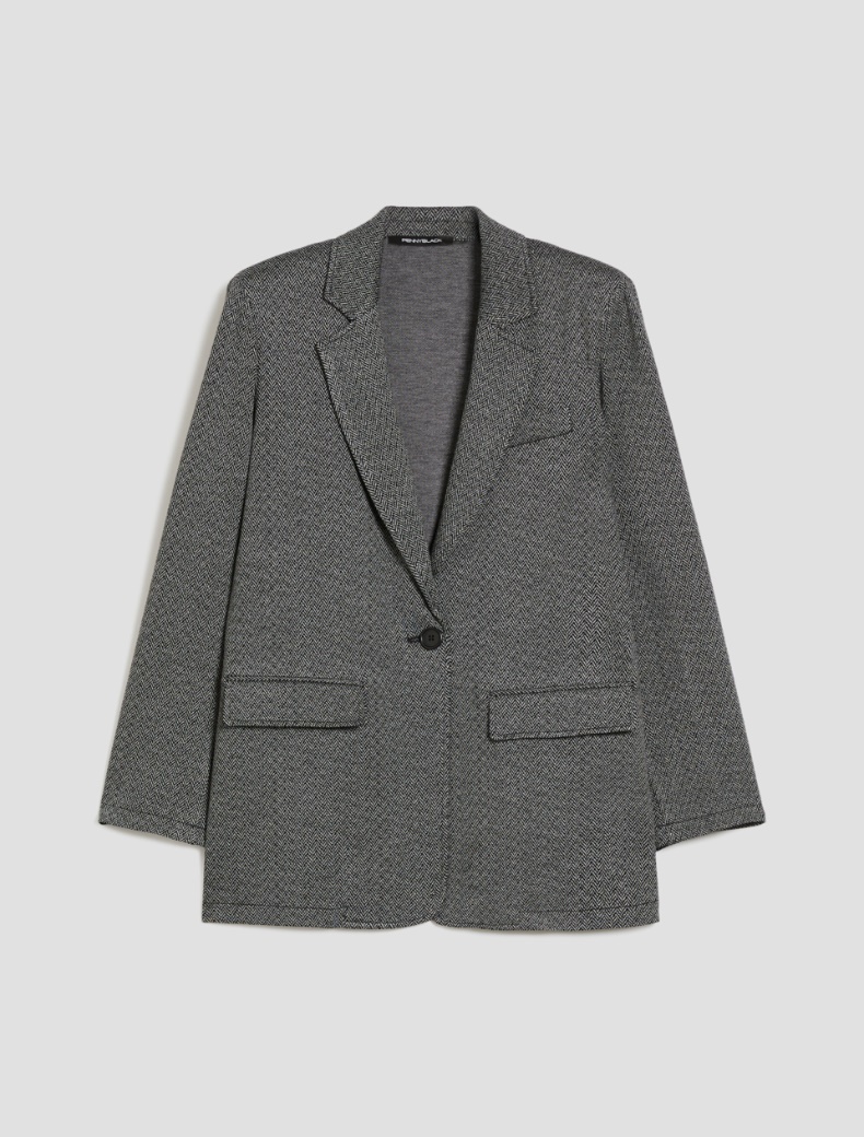 Herringbone jersey blazer - BLACK - pennyblack