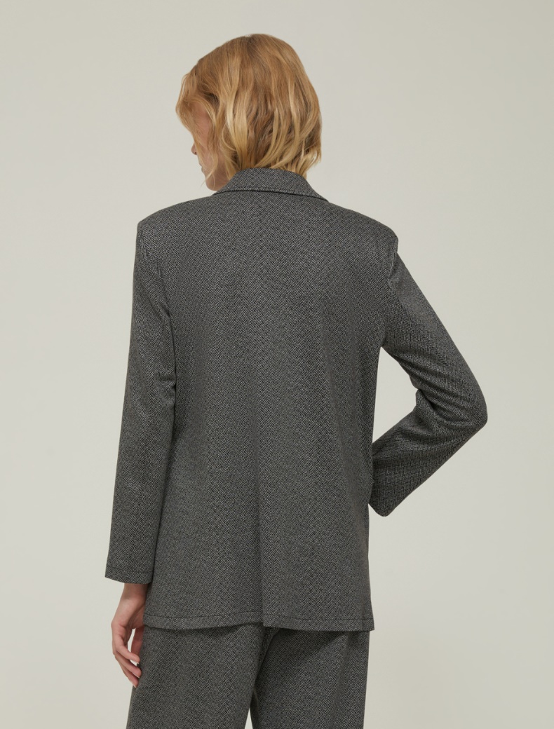 Herringbone jersey blazer - BLACK - pennyblack