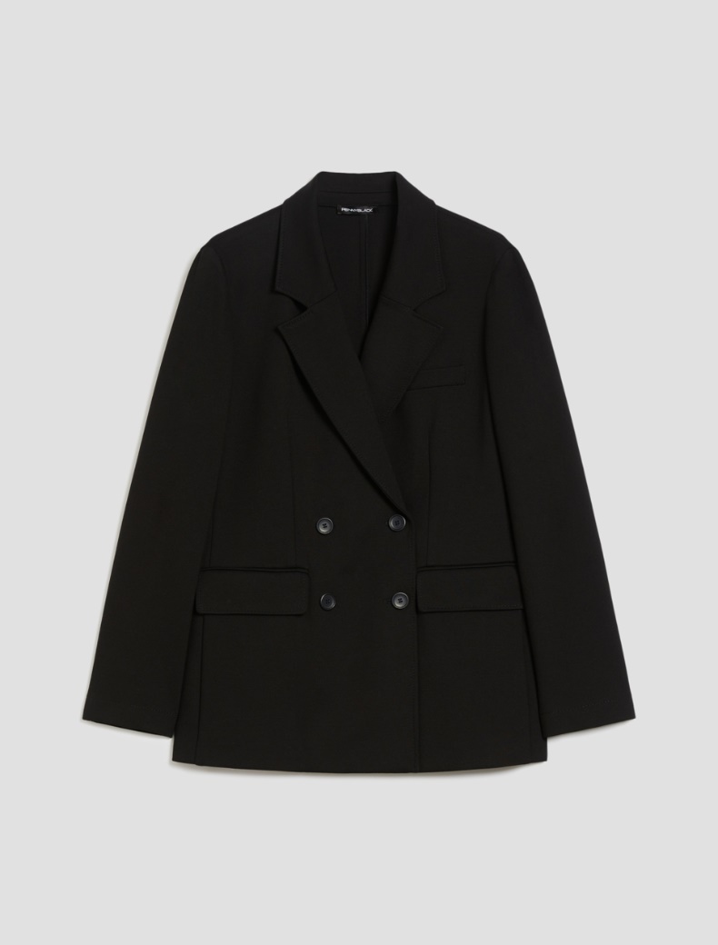 Double-breasted jersey blazer - BLACK - pennyblack