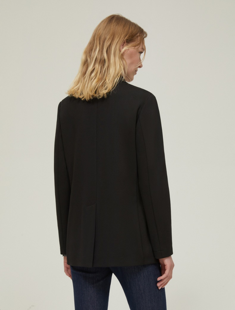 Double-breasted jersey blazer - BLACK - pennyblack