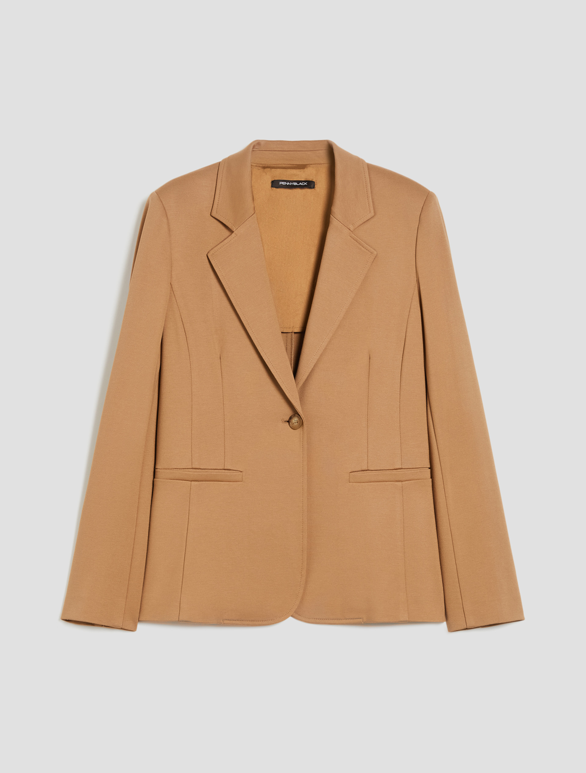 Blazer slim in jersey - CAMMELLO - pennyblack
