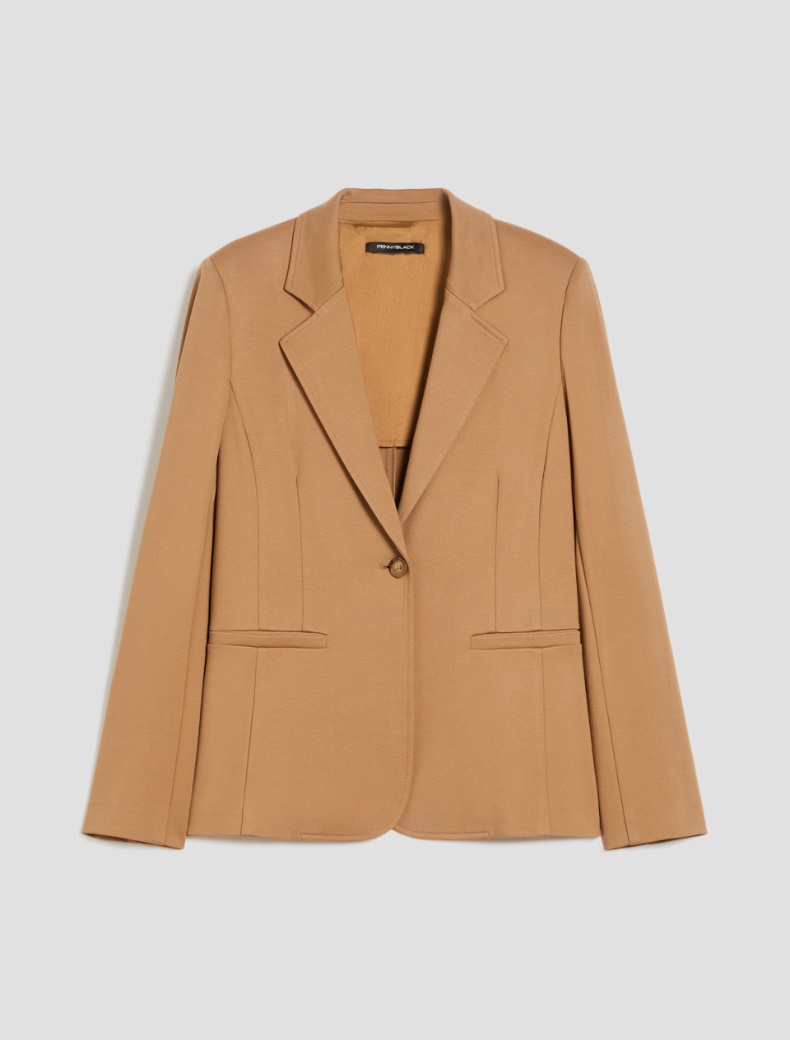 Blazer slim in jersey - CAMMELLO - pennyblack