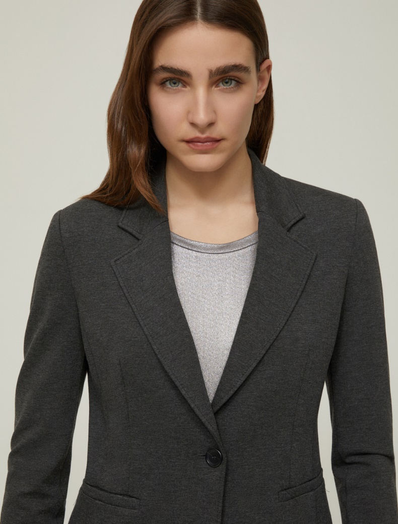 Slim-fit jersey blazer - MELANGE GREY - pennyblack