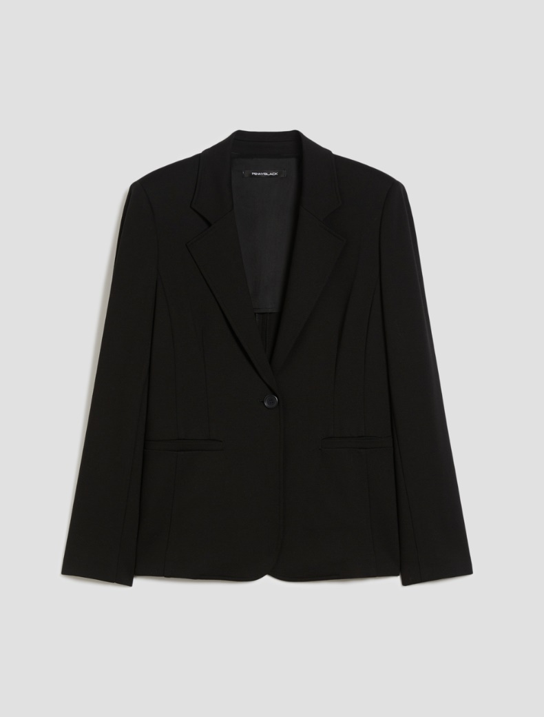 Slim-fit jersey blazer - BLACK - pennyblack