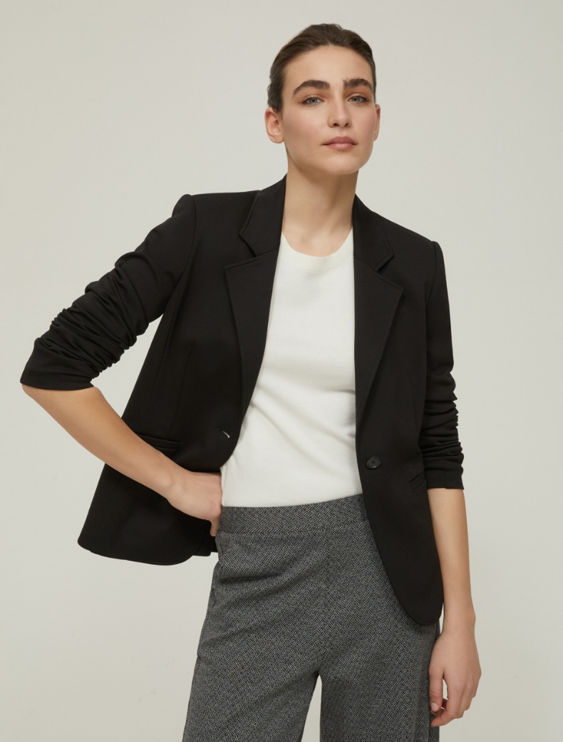 Slim-fit jersey blazer - BLACK - pennyblack