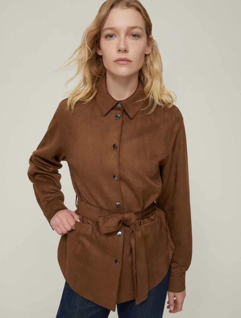 Jersey shacket - CHESTNUT - pennyblack