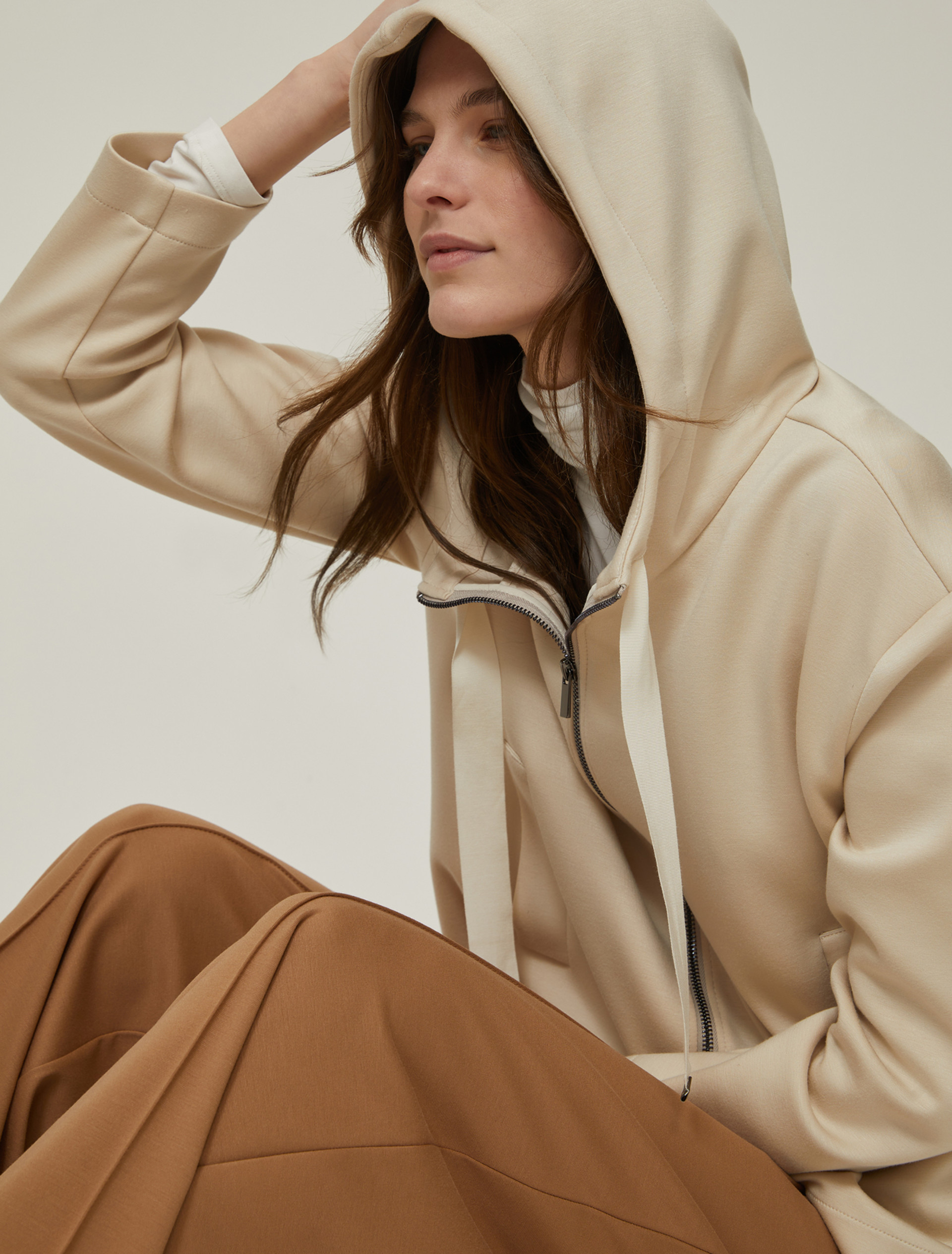 Felpa con zip e cappuccio - VANIGLIA - pennyblack