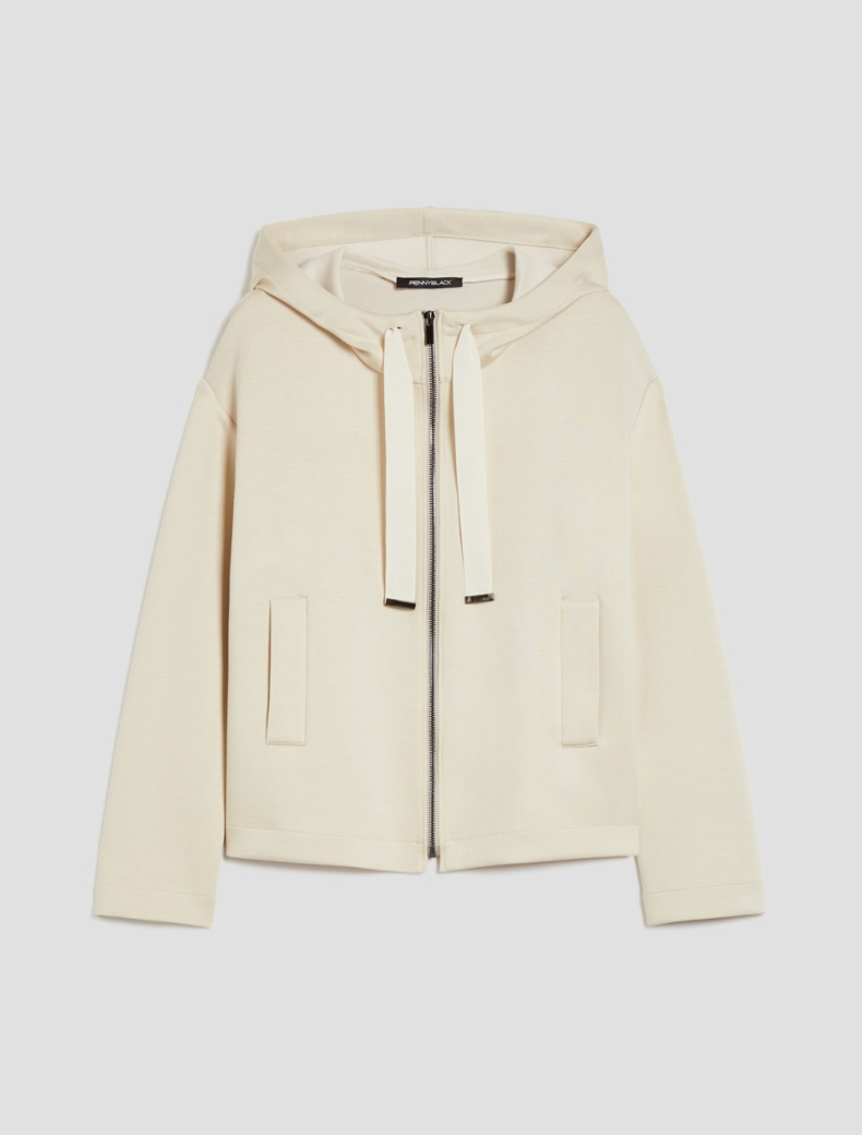 Felpa con zip e cappuccio - VANIGLIA - pennyblack