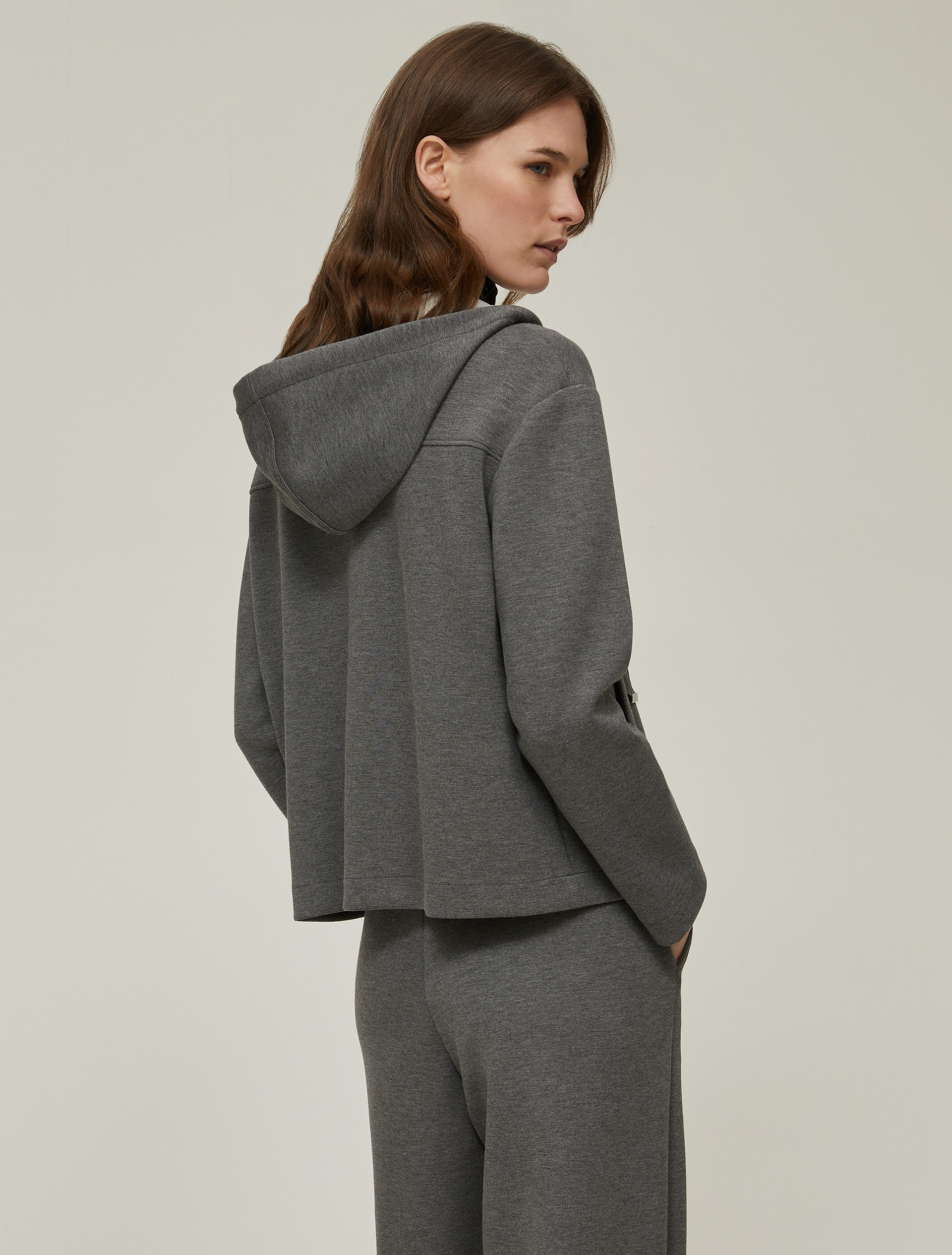 Felpa con zip e cappuccio - GRIGIO MELANGE - pennyblack