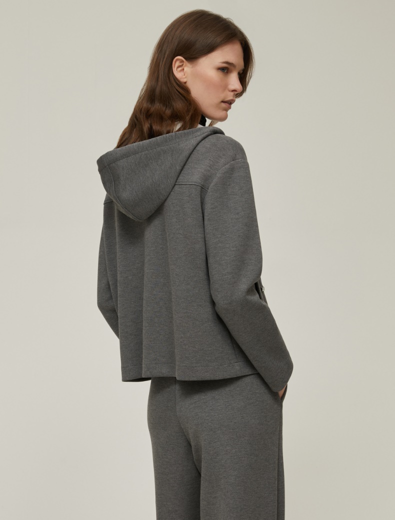 Zip-up hoodie - MELANGE GREY - pennyblack