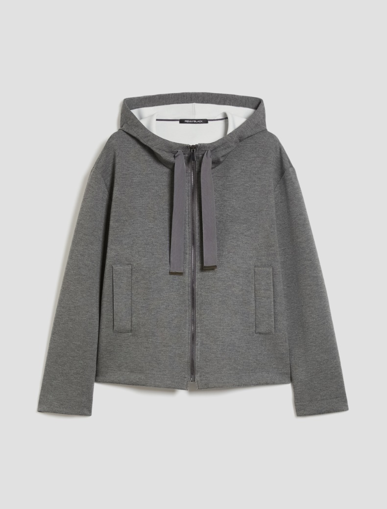 Felpa con zip e cappuccio - GRIGIO MELANGE - pennyblack