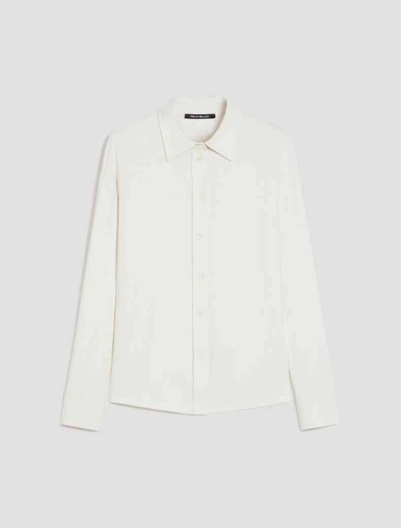 Stretch jersey shirt - IVORY - pennyblack