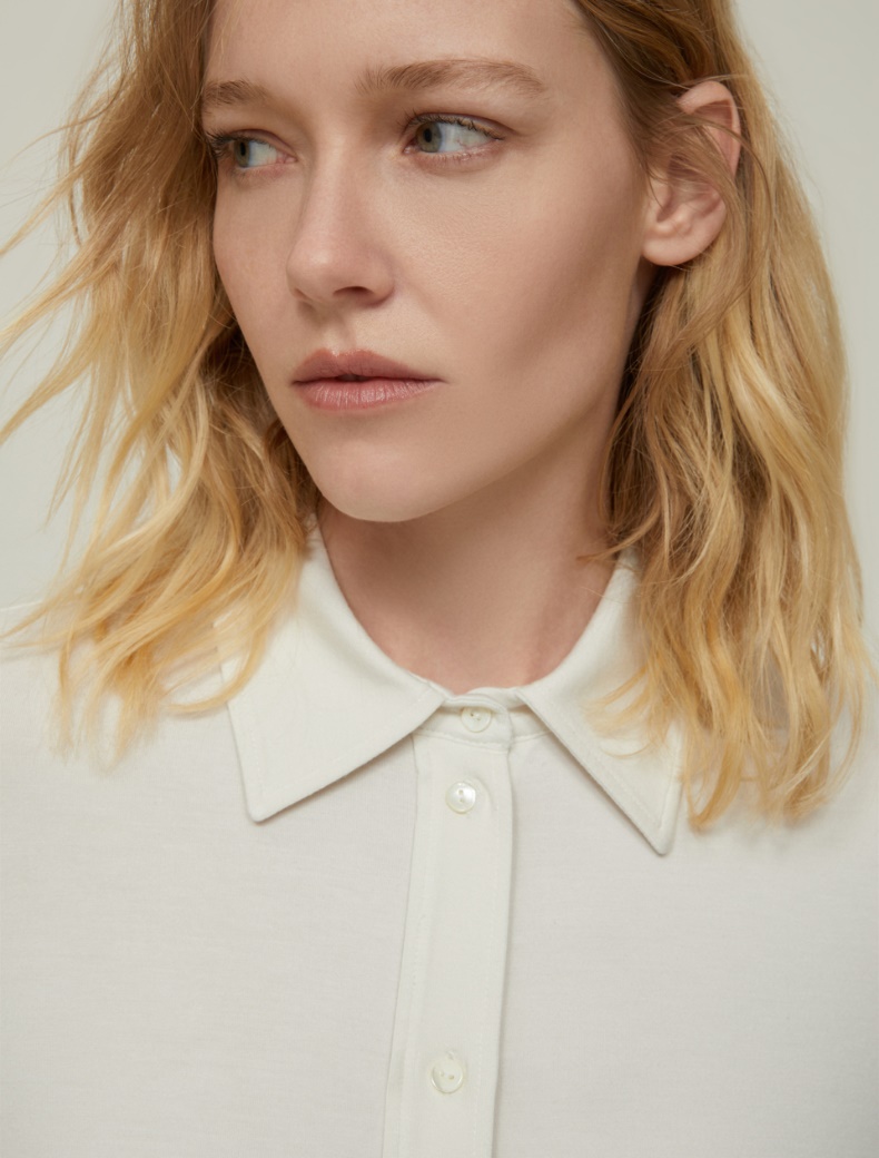 Stretch jersey shirt - IVORY - pennyblack
