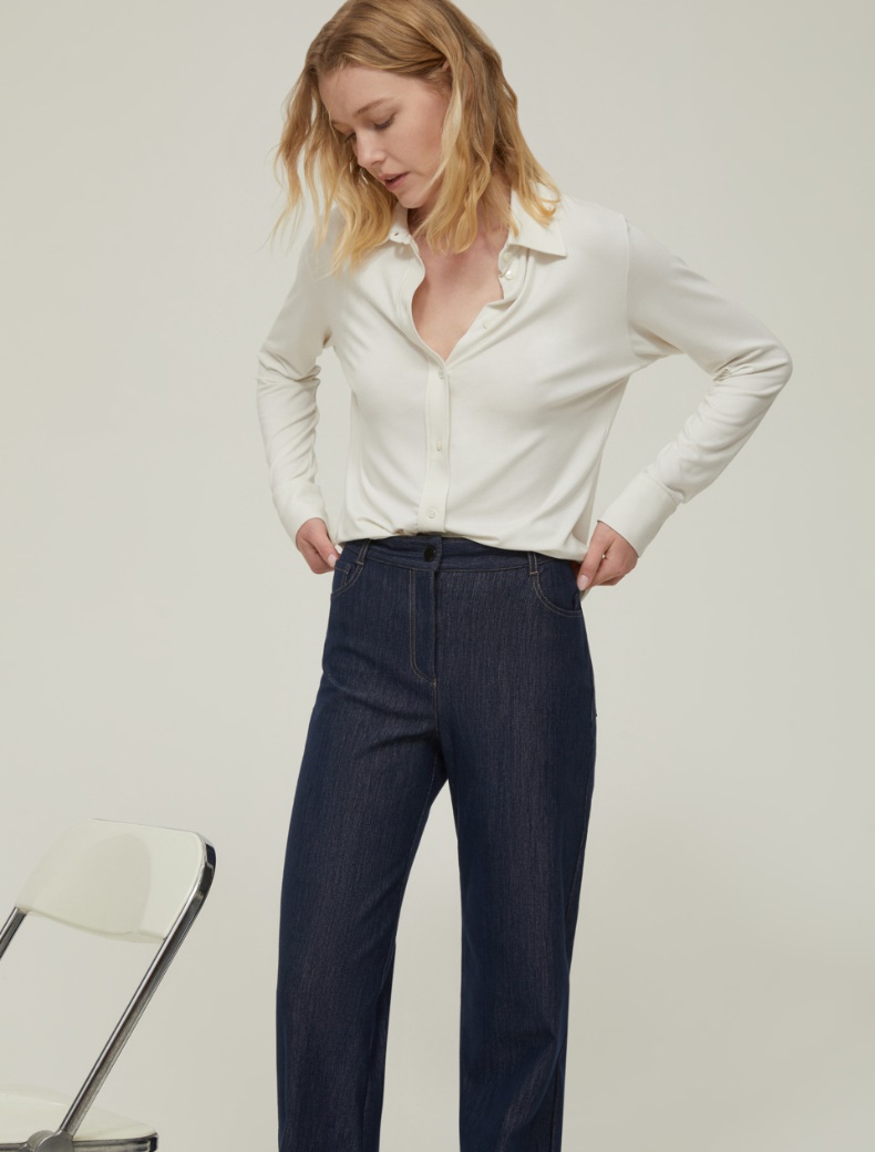 Stretch jersey shirt - IVORY - pennyblack