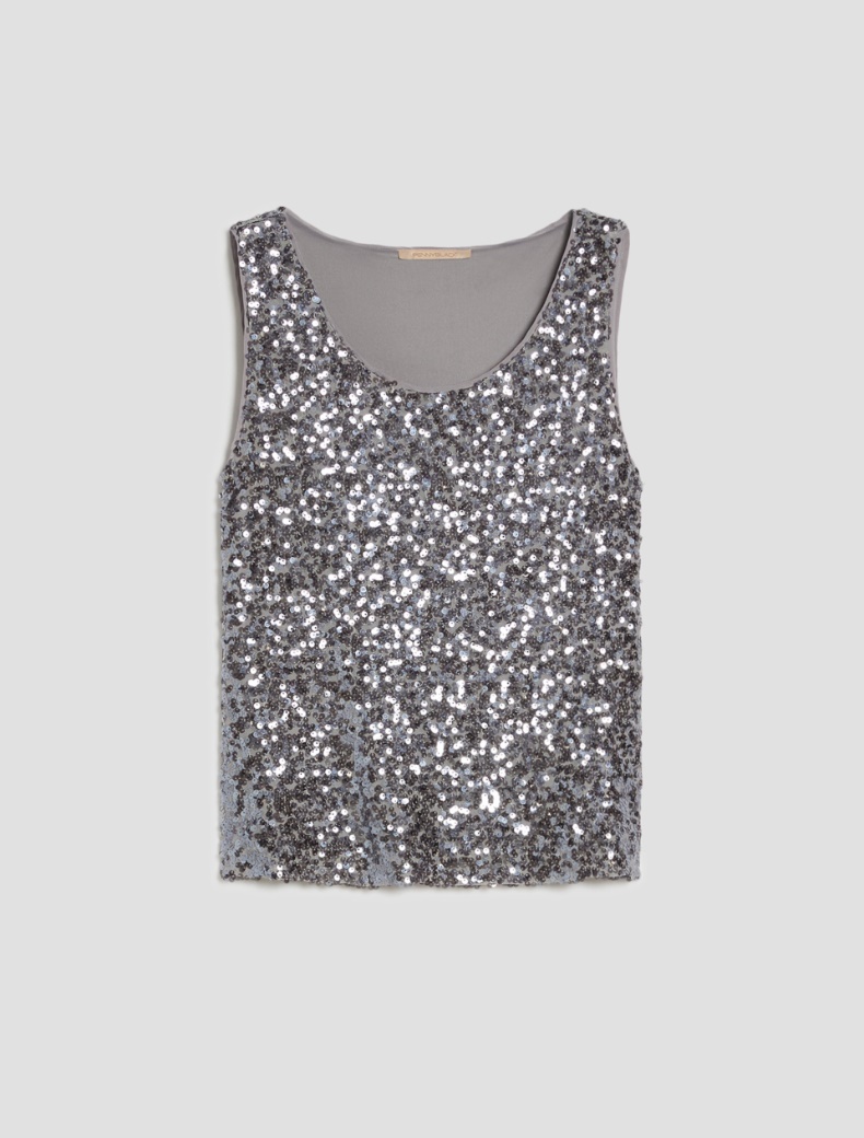 Sequin vest top - GREY - pennyblack