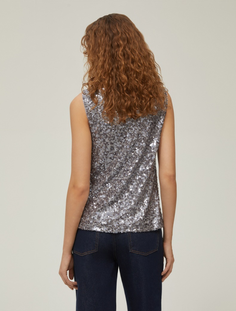 Sequin vest top - GREY - pennyblack