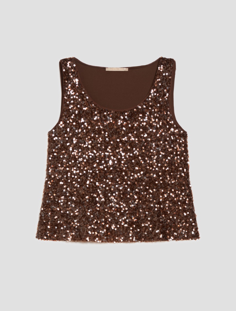 Sequin vest top - BROWN - pennyblack
