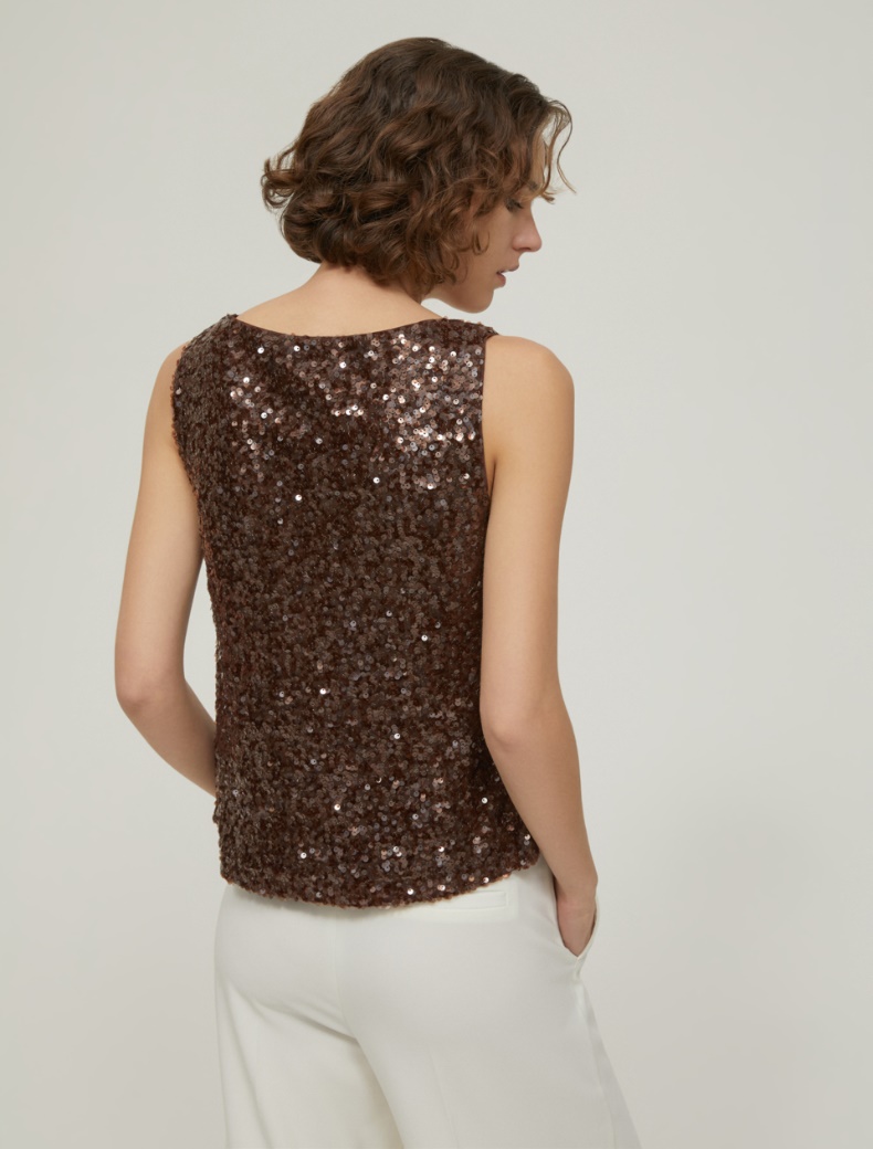 Sequin vest top - BROWN - pennyblack
