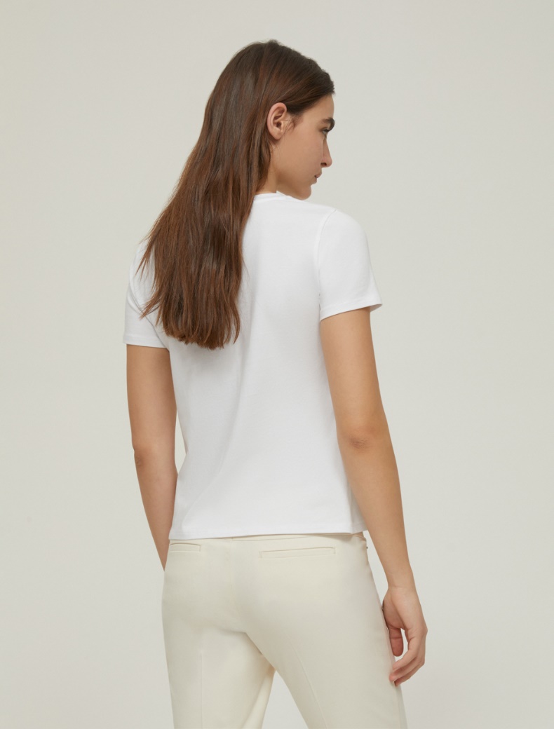 Laminated-print T-shirt - WHITE - pennyblack