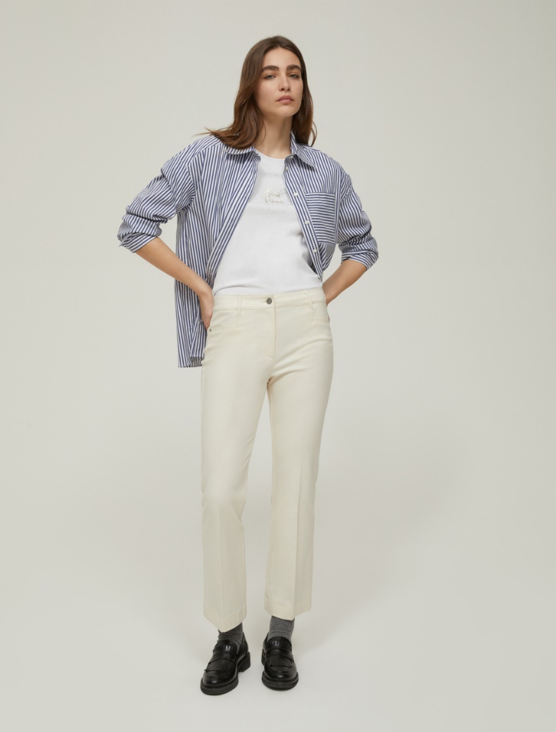 Laminated-print T-shirt - WHITE - pennyblack