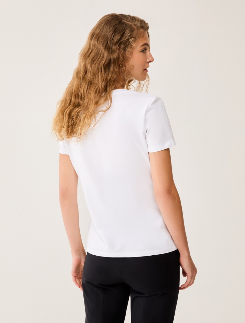 Laminated-print T-shirt - WHITE - pennyblack