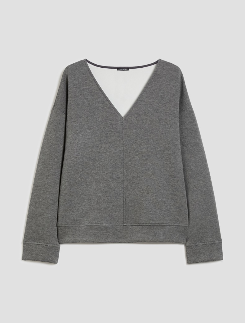 Felpa con scollo a V - GRIGIO MELANGE - pennyblack