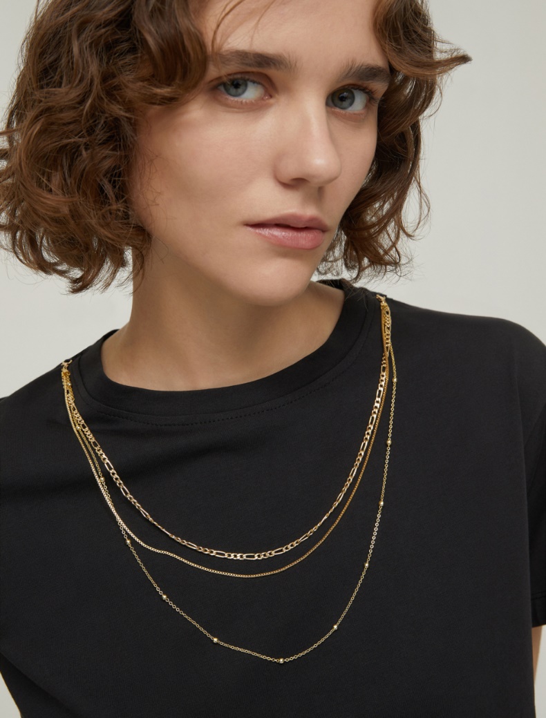 Jewel-detail T-shirt - BLACK - pennyblack