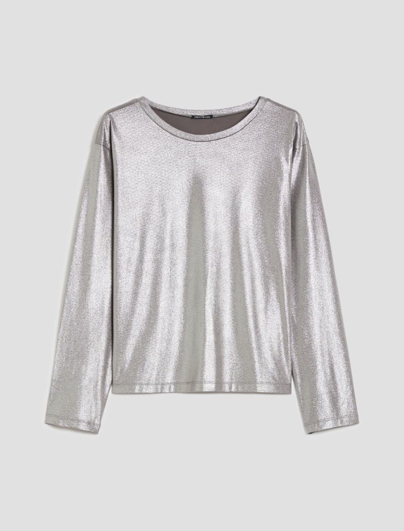Laminated jersey T-shirt - PEWTER - pennyblack