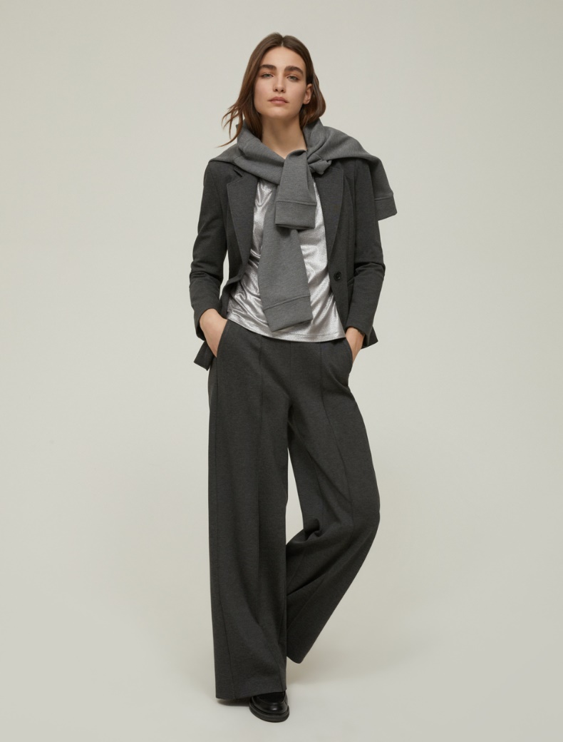 Laminated jersey T-shirt - PEWTER - pennyblack