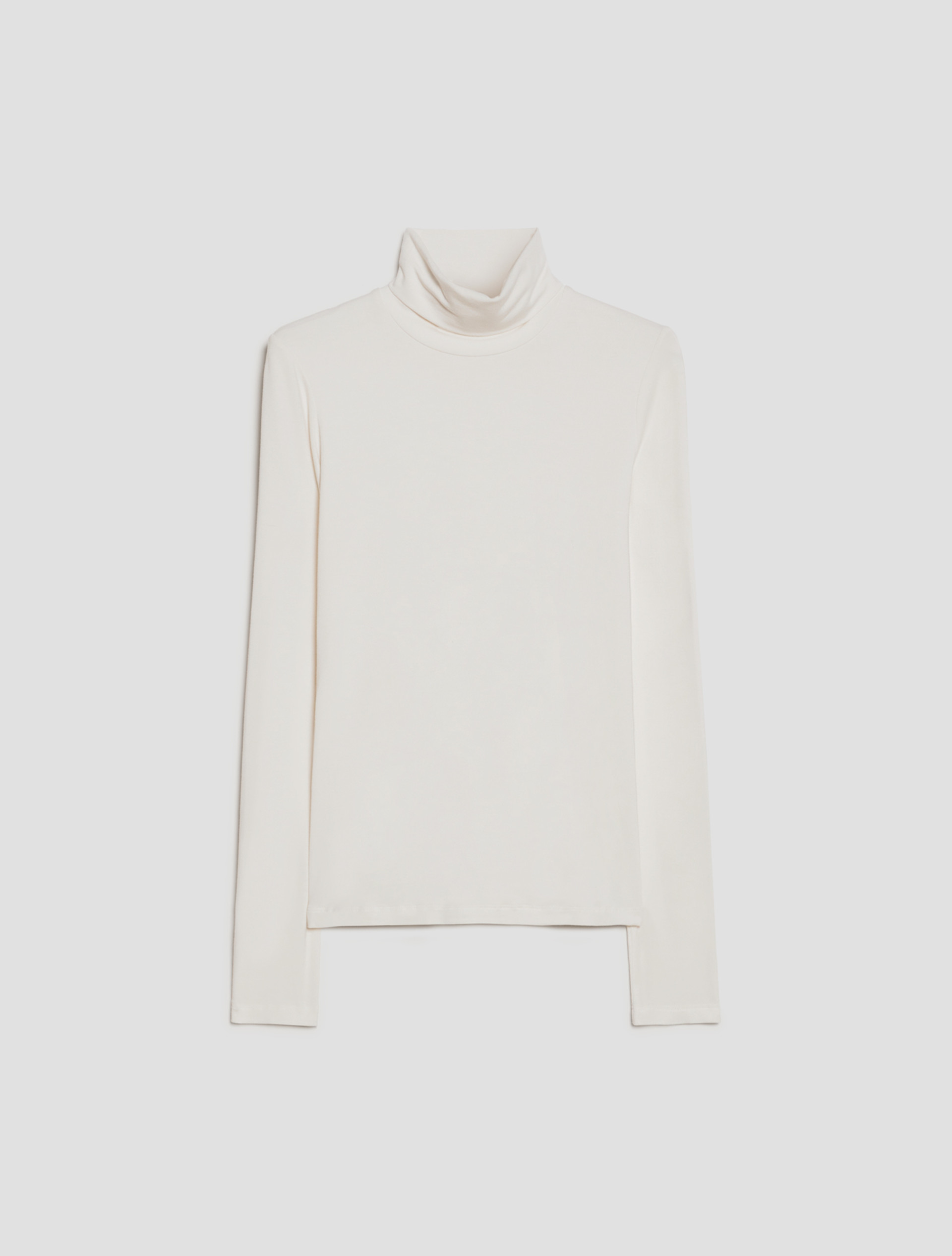 Stretch jersey polo-neck sweater - IVORY - pennyblack