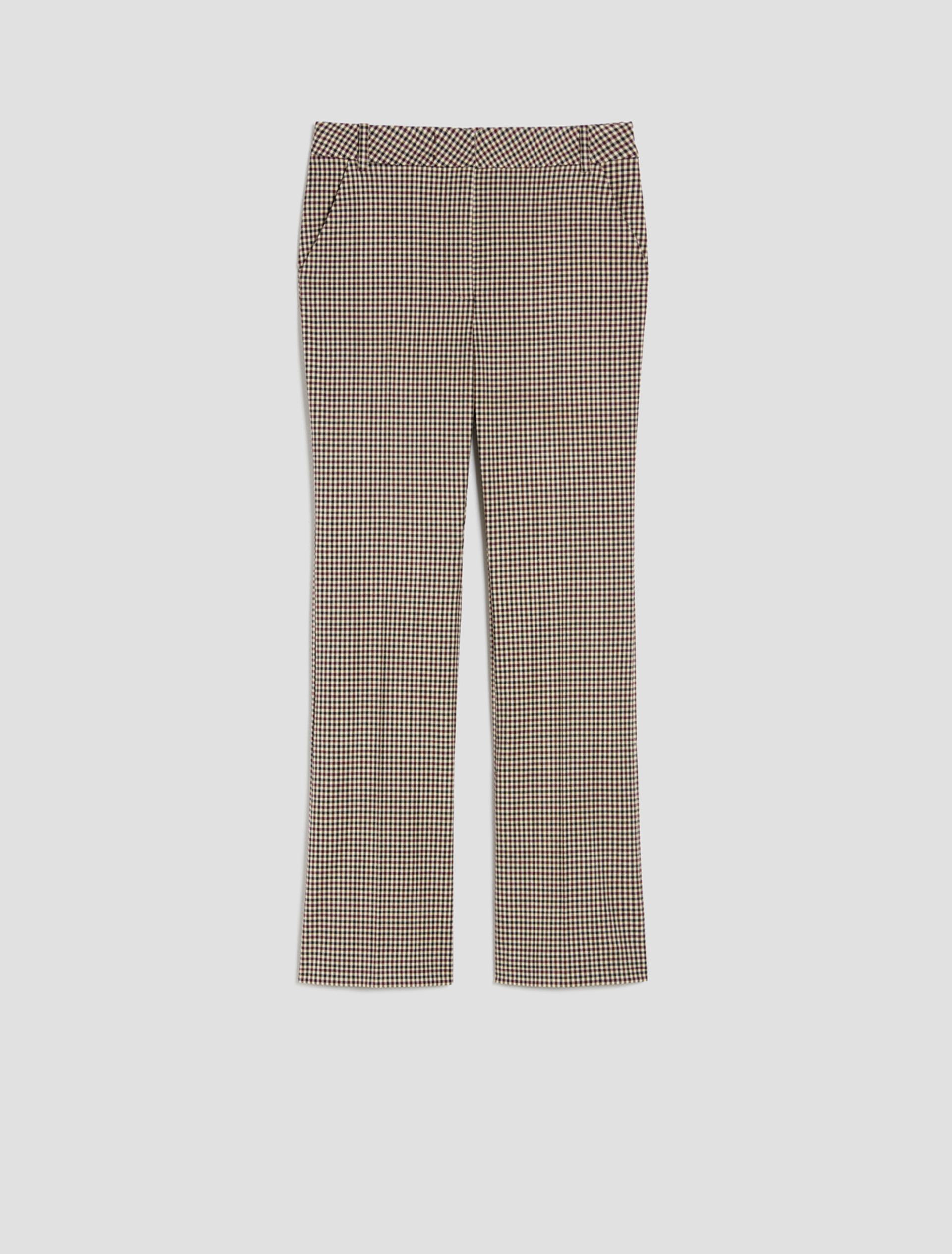 Chequered fit-and-flare trousers - BORDEAUX - pennyblack