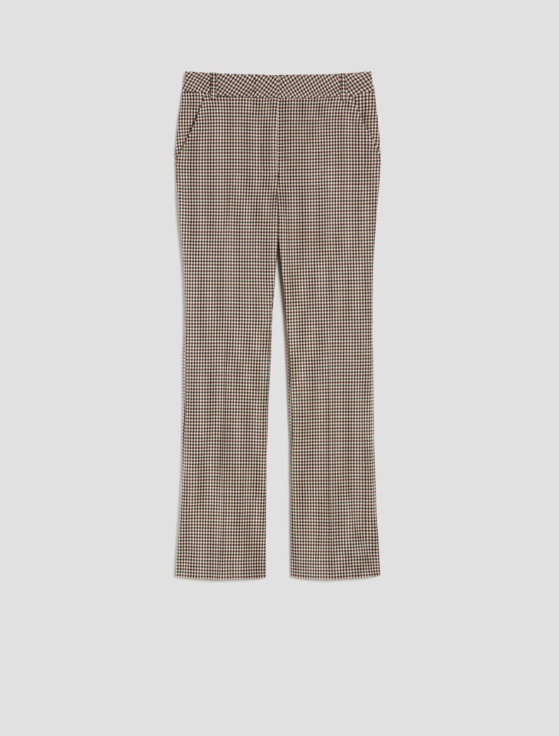 Chequered fit-and-flare trousers - BORDEAUX - pennyblack