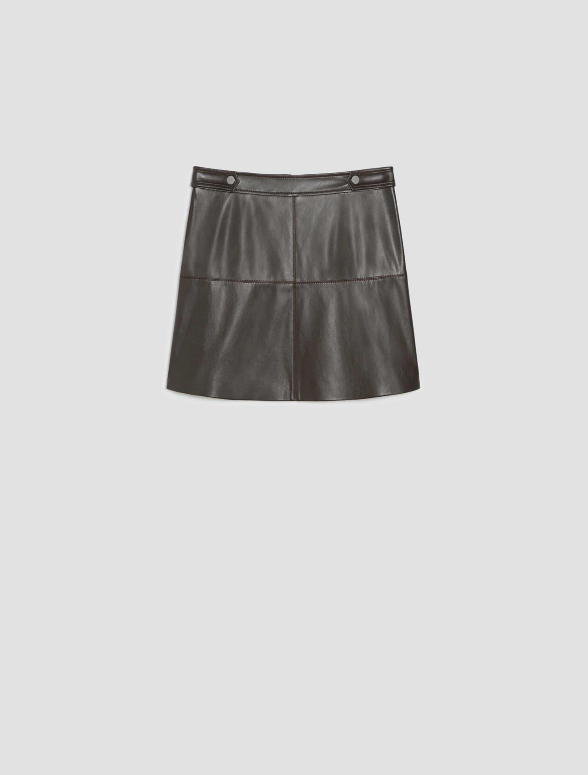 Coated jersey mini skirt - COFFEE - pennyblack