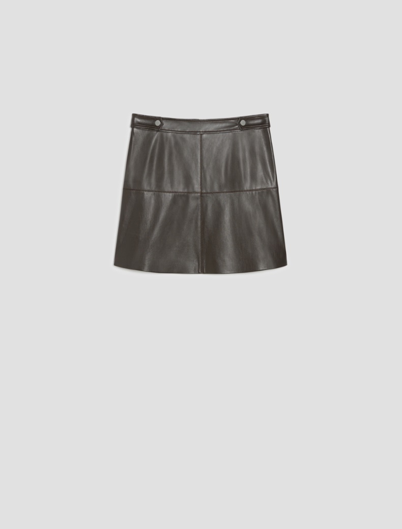 Coated jersey mini skirt - COFFEE - pennyblack