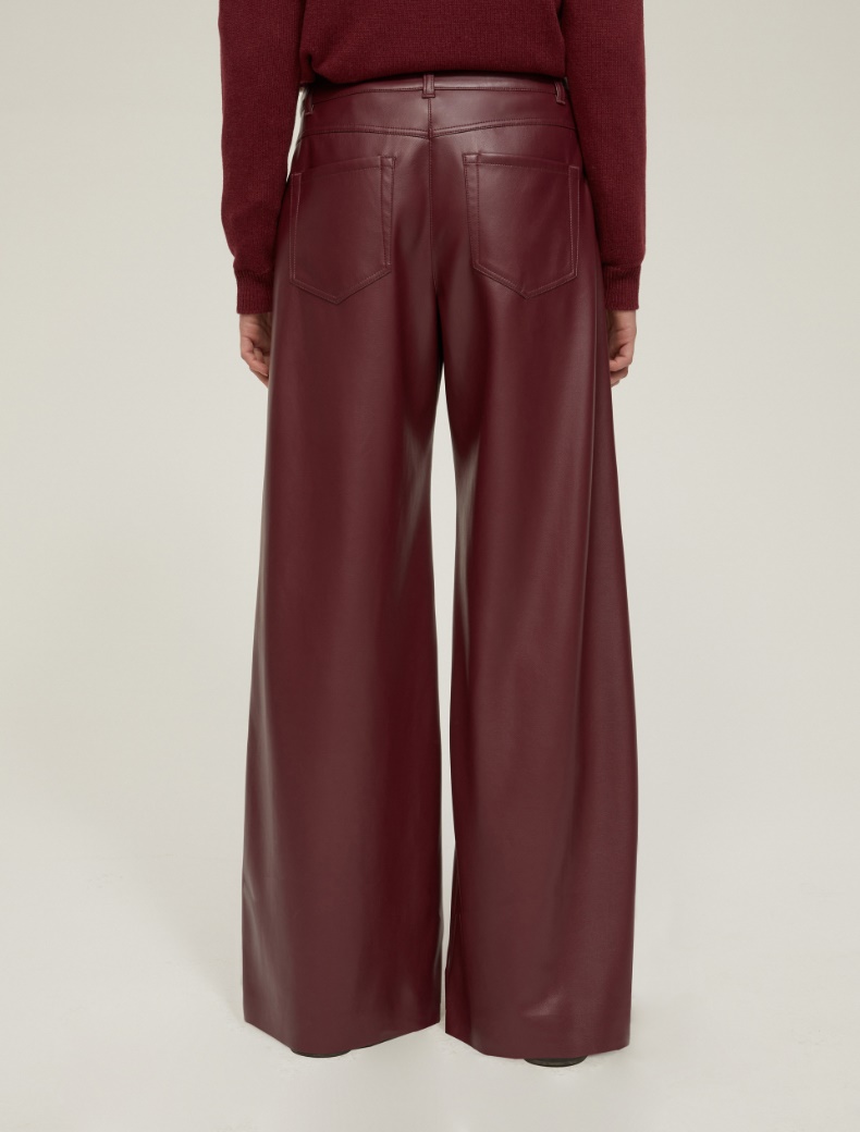 Wide-fit coated jersey trousers - BORDEAUX - pennyblack