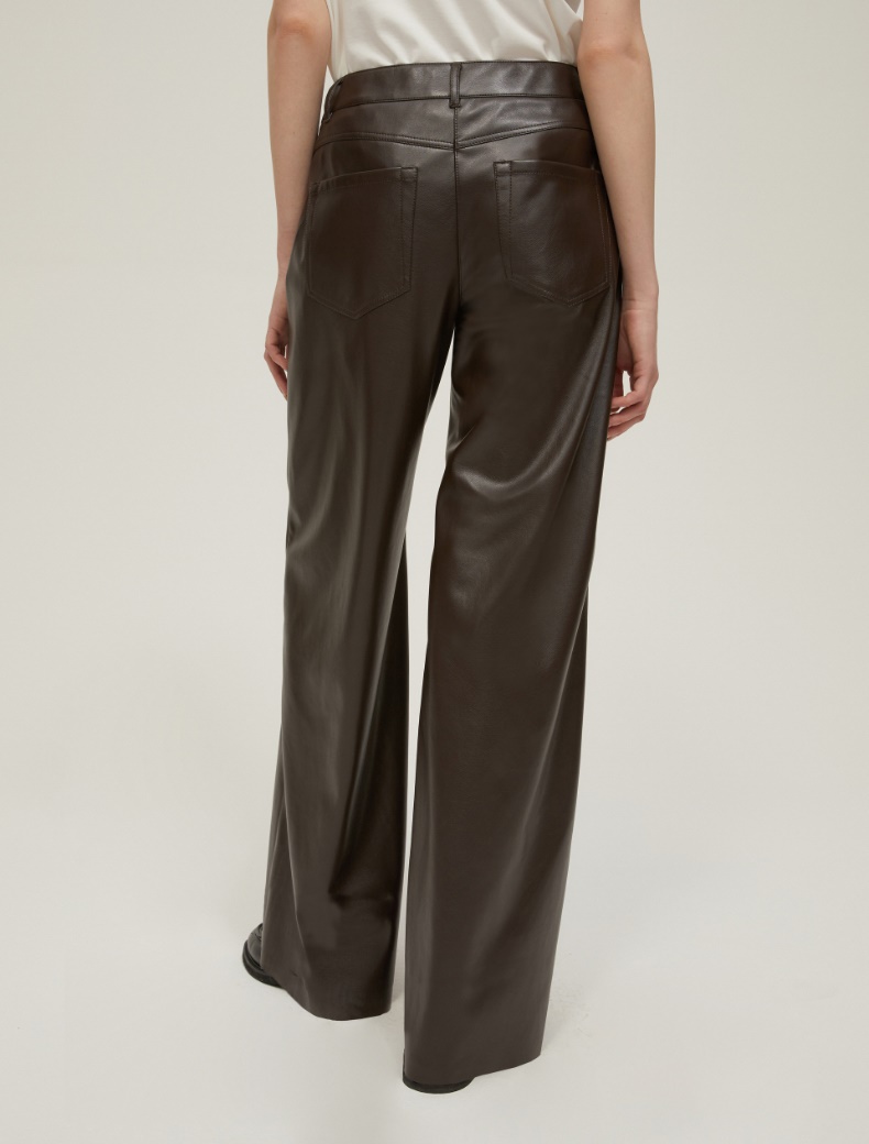 Wide-fit coated jersey trousers - COFFEE - pennyblack