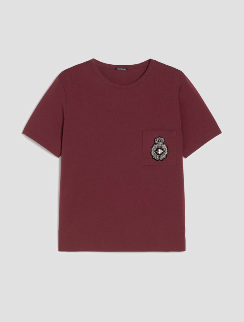 Embroidered emblem T-shirt - BORDEAUX - pennyblack