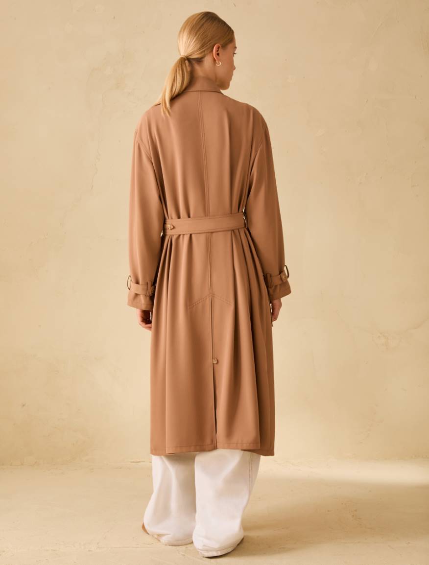 Flowing trench coat - TOBACCO - Pennyblack - 3