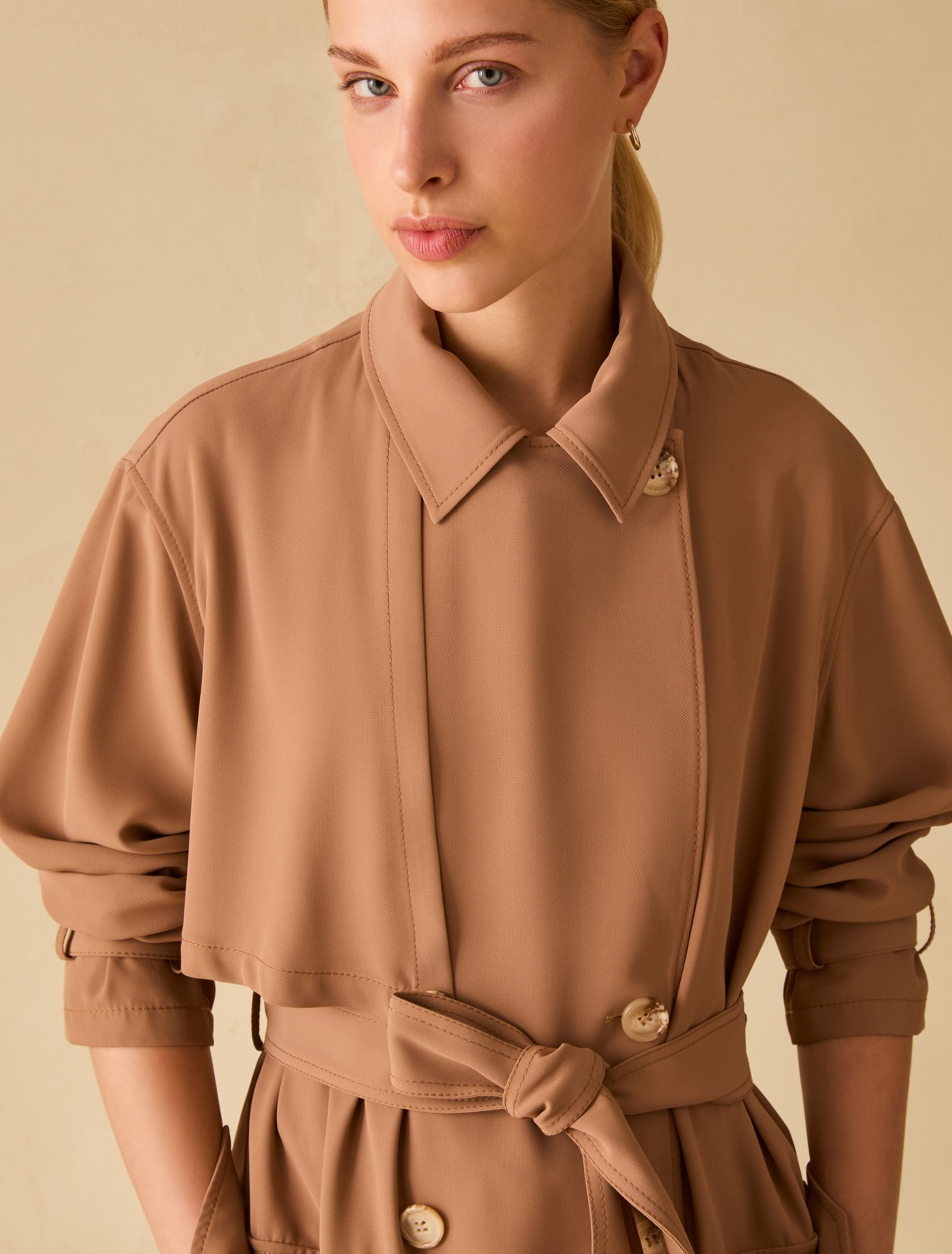 Flowing trench coat - TOBACCO - pennyblack