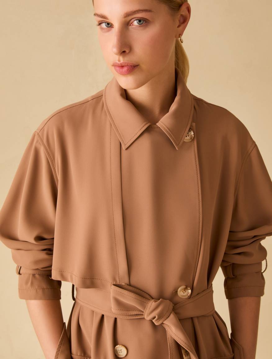Flowing trench coat - TOBACCO - Pennyblack - 4