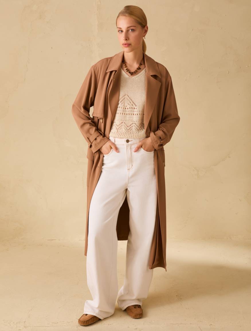 Flowing trench coat - TOBACCO - Pennyblack