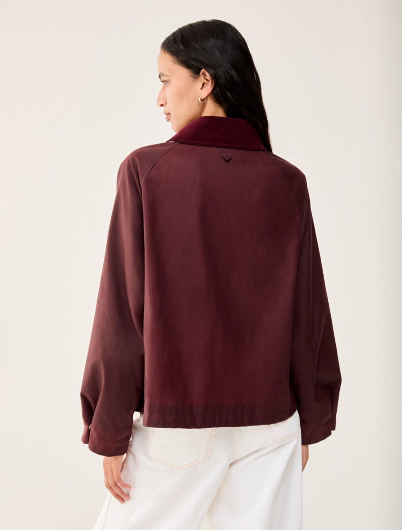 Waxed cotton jacket - BORDEAUX - pennyblack
