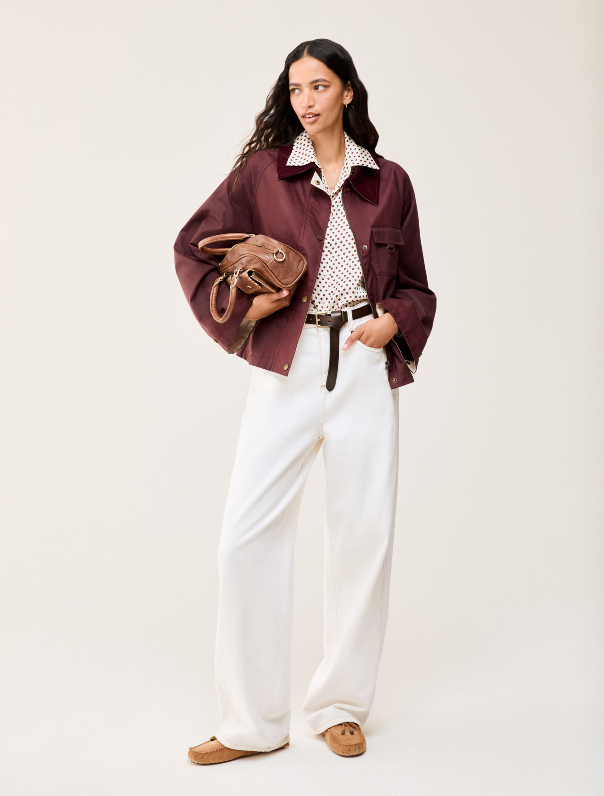 Waxed cotton jacket - BORDEAUX - pennyblack