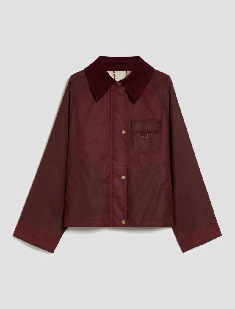 Waxed cotton jacket - BORDEAUX - pennyblack