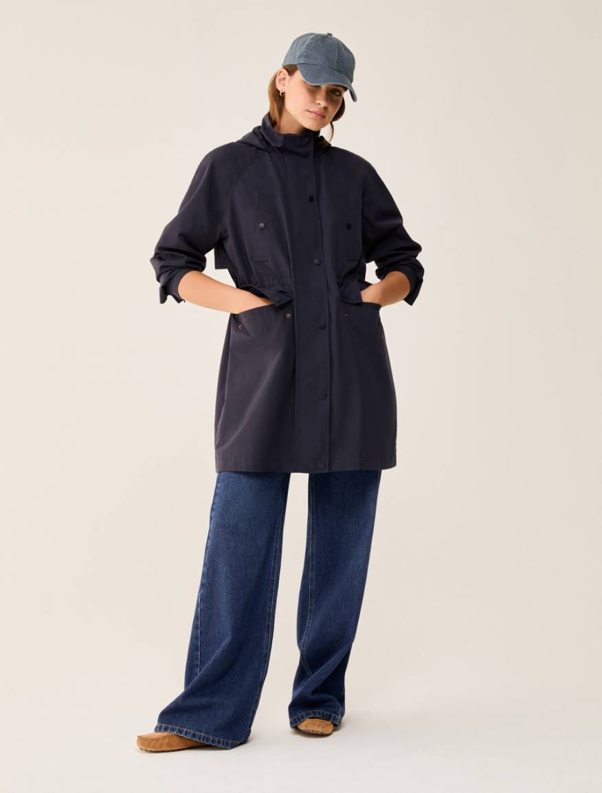 Water-repellent fabric parka - NAVY - Pennyblack