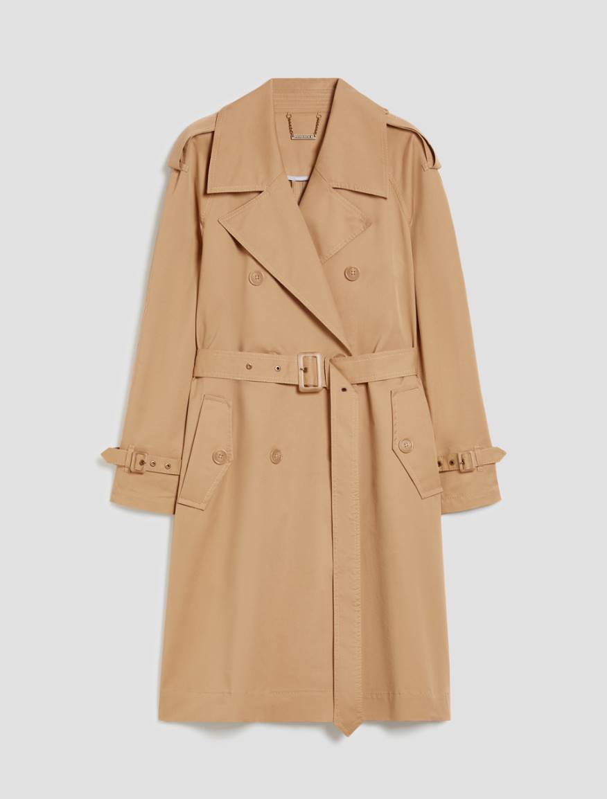Double-breasted gabardine trench coat - SAND - Pennyblack - 2