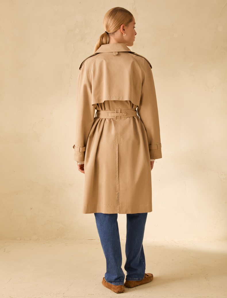 Double-breasted gabardine trench coat - SAND - pennyblack