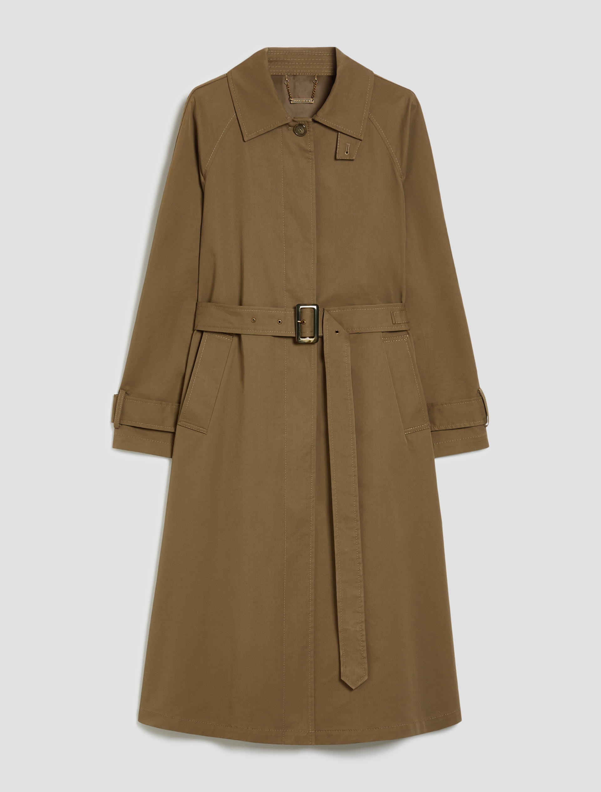 Single-breasted gabardine trench coat - KAKI - pennyblack